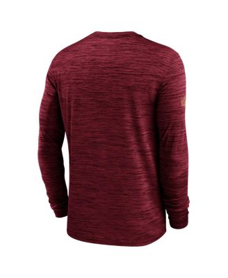 Men's Scarlet San Francisco 49ers Sideline Velocity Performance Long Sleeve T-Shirt