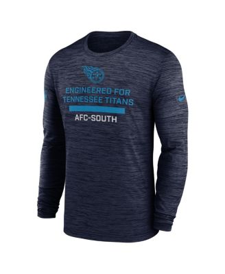Men's Navy Tennessee Titans Sideline Velocity Performance Long Sleeve T-Shirt