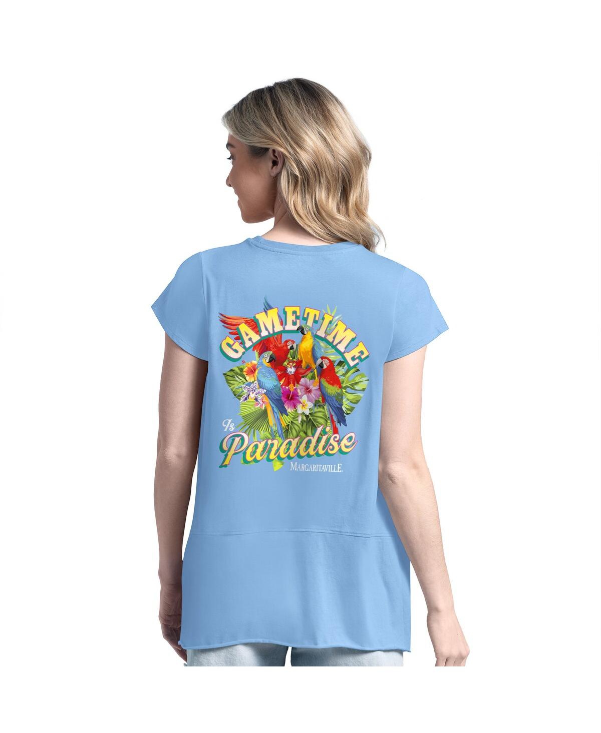 Women's Light Blue Los Angeles Dodgers Gametime is Paradise T-Shirt - Light Blue