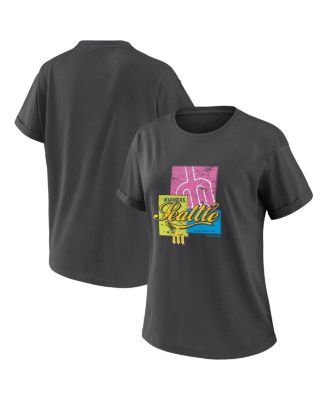 WEAR by Erin Andrews - Women's Charcoal Seattle Mariners Domestic Box Color Boyfriend T-Shirt
