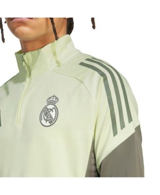 Men's Green Real Madrid 2025/26 AEROREADY Raglan Quarter-Zip Training Pullover Hoodie