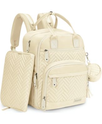 iniuniu Diaper Bag Backpack, Unisex Baby Bags for Boys Girls, Waterproof Travel - Off-white