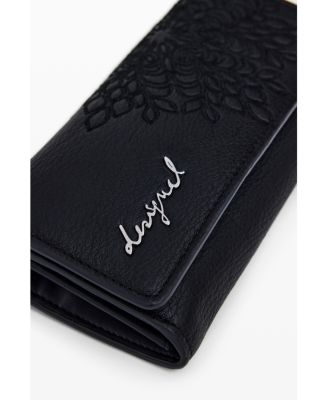 Women's Medium embroidered faux leather wallet