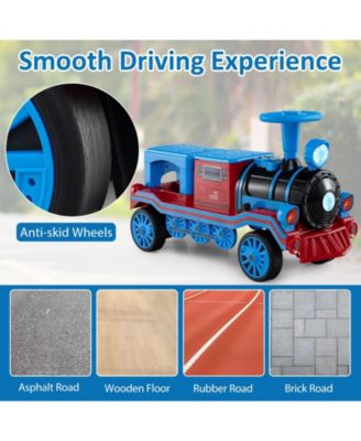 12V 2-Seater Ride on Toy w/ Train Whistle LED Lights Music & USB Port