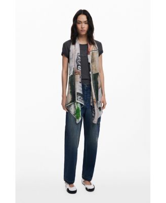 Women's Rectangular collage scarf