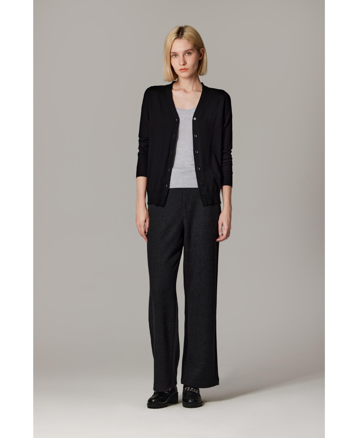 Jennie Liu Women's 100% Merino Wool Light Weight Cardigan | Ultra Soft Fine-gauge Sweaters Machine Washable
