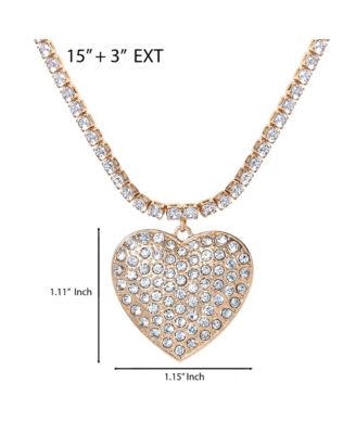 Gold-Tone Heart Pendant Link Chain Necklace