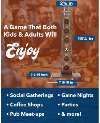 Shoot The Moon Board Game - Dark Stained Solid Wood - 17.5 in.