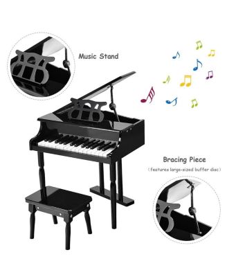 30-Key Kids Piano Keyboard Toy with Bench Piano Lid and Music Rack