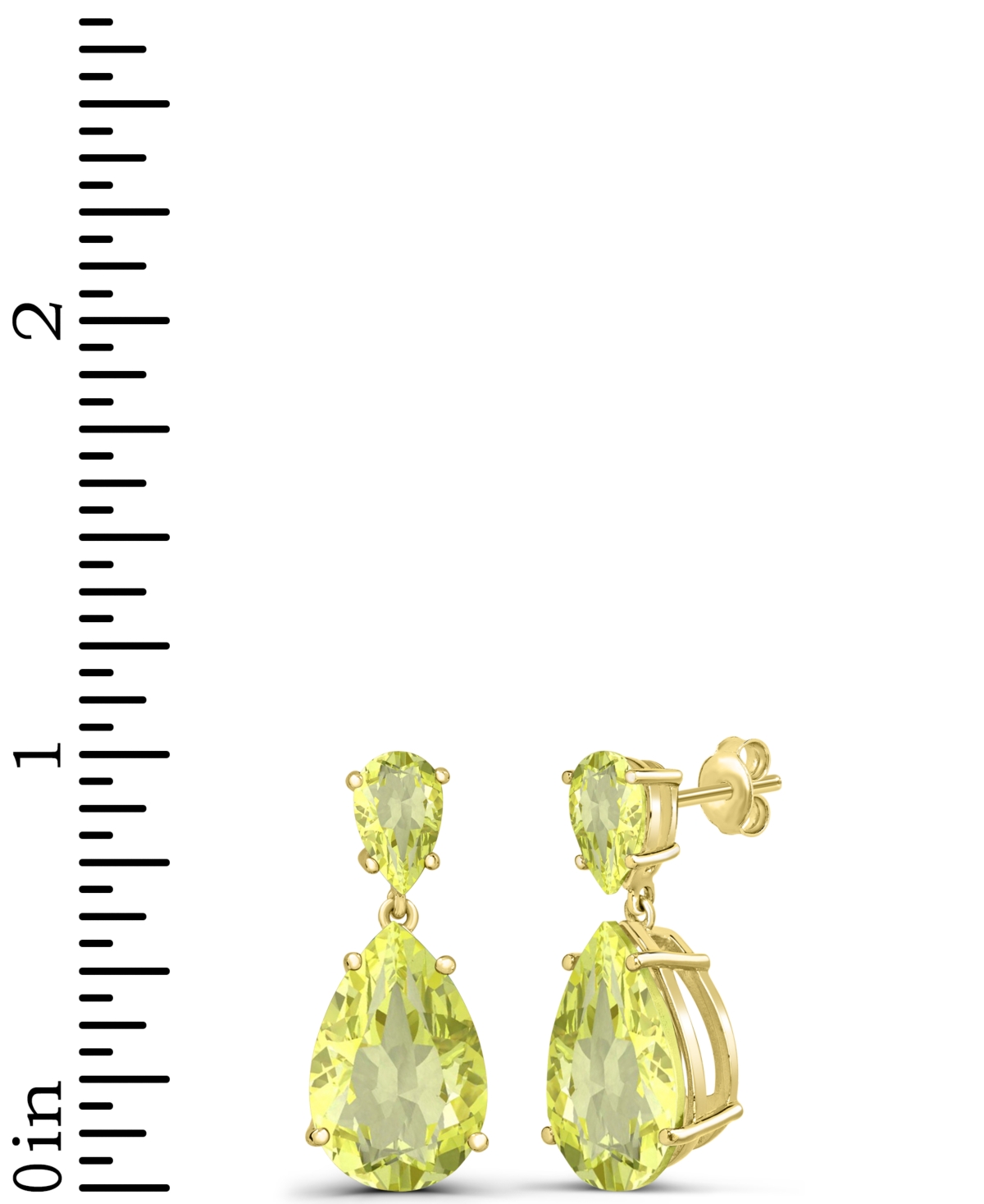 Macy's Women's Drop Earrings In Sterling Silver In Green