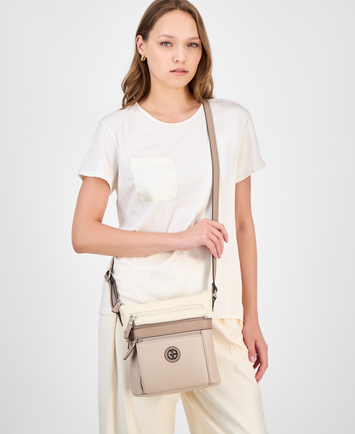 Giani Bernini Small Three Pocket Crossbody, Macy's Exclusive In Multi