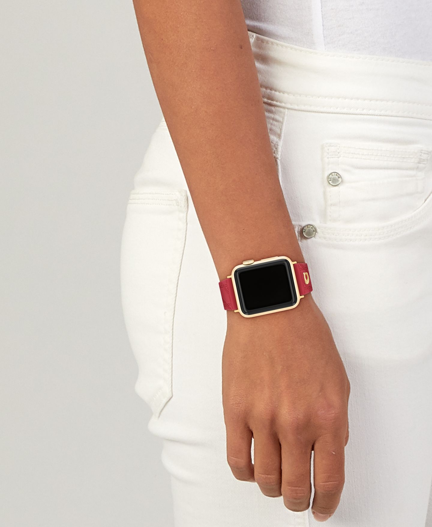 Красный силиконовый ремешок Coach для Apple Watch 38/40/41 мм — фото 3