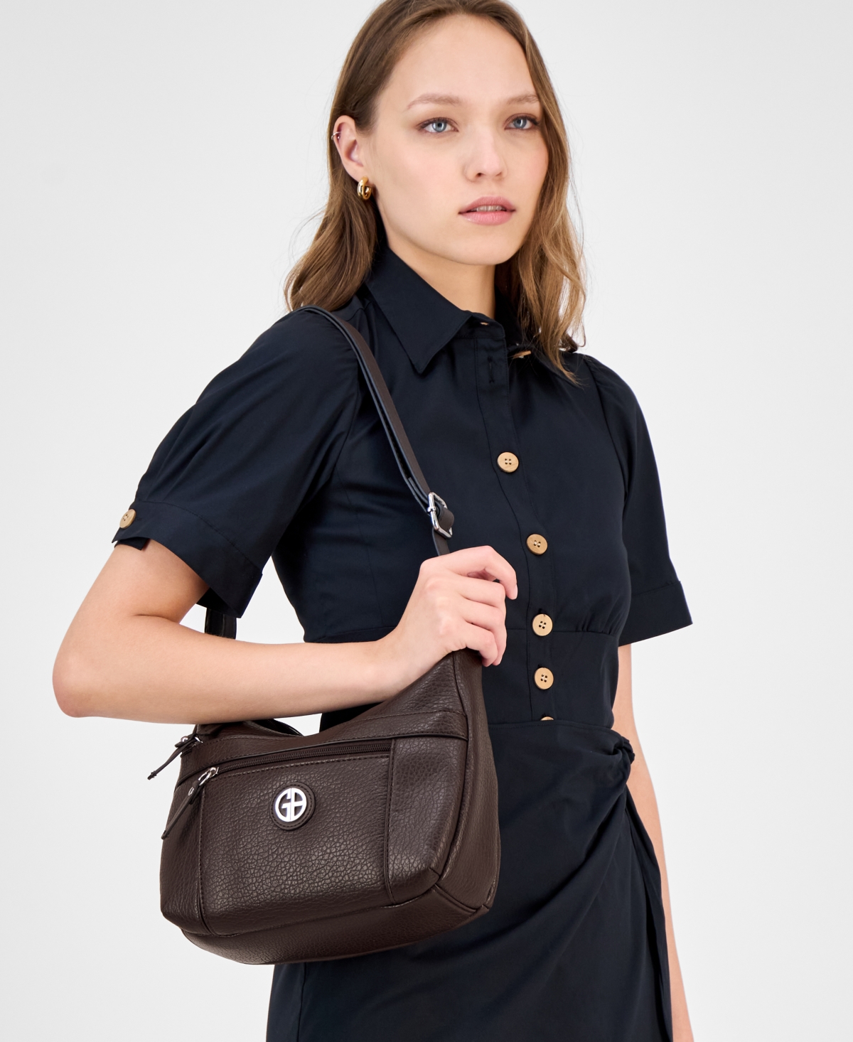 Giani Bernini Small Pebble Hobo Bag, Macy's Exclusive In Brown