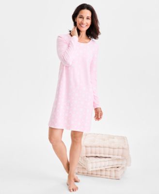 Charter Club - Women's Jersey Printed Long Sleeve Sleepshirt