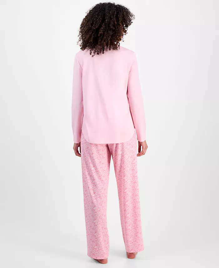 Women's Long-Sleeve Jersey Pajama Set - thumbnail 3