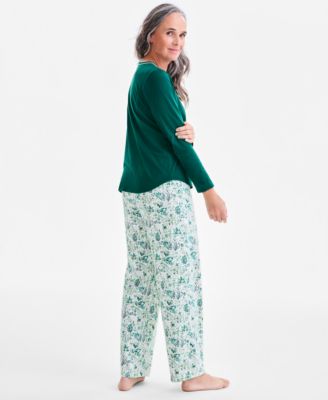Women's Long-Sleeve Jersey Pajama Set