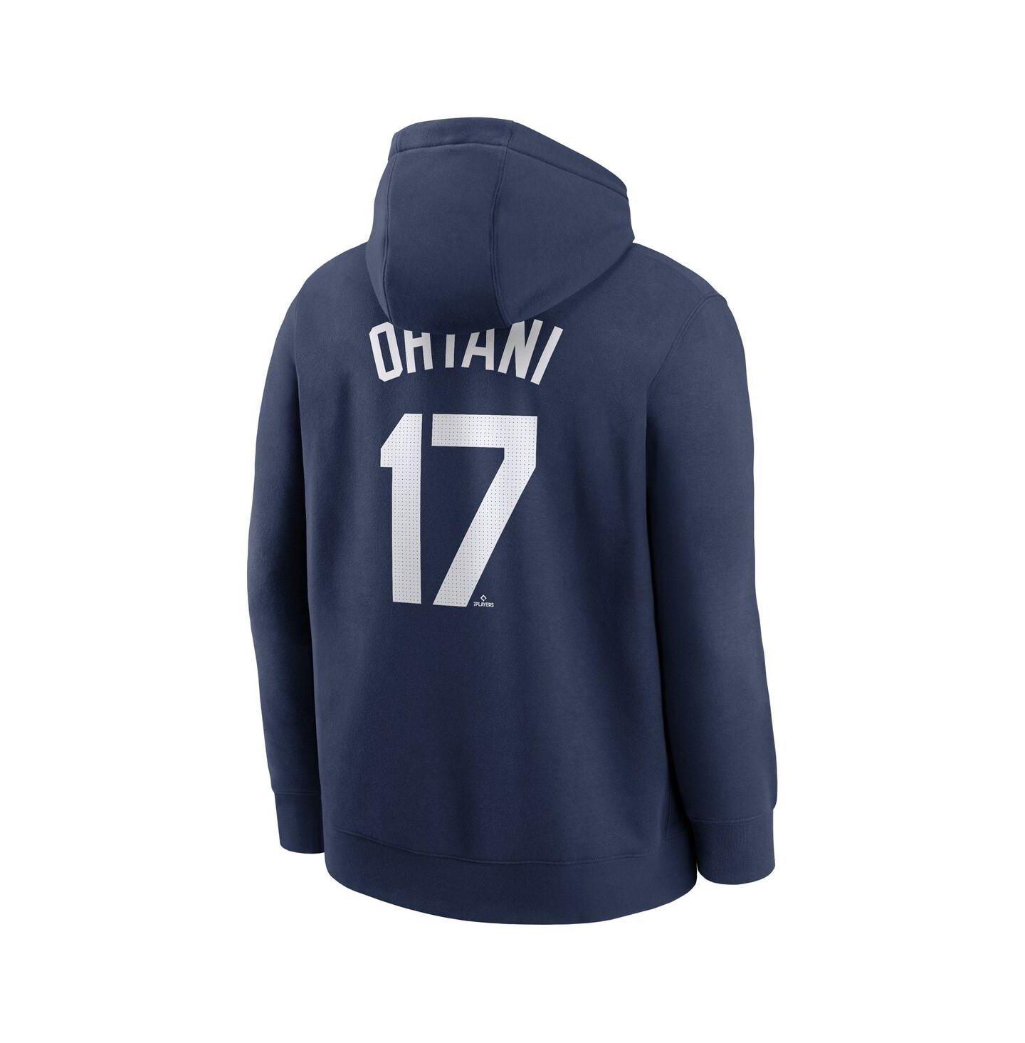 Мужское худи Nike Shohei Ohtani Navy Los Angeles Dodgers Player Name & Number Club Fleece Pullover — фото 2
