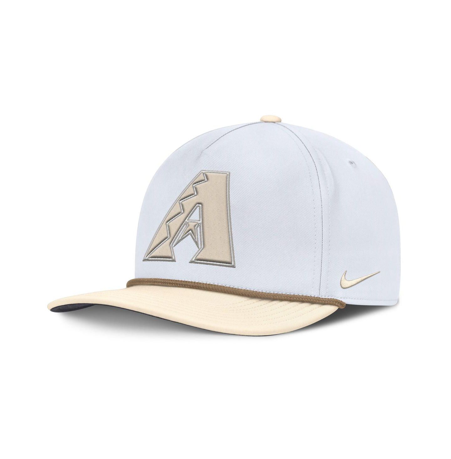 Мужская кепка Nike White/Cream Arizona Diamondbacks Pro Performance Snapback Hat — фото 1
