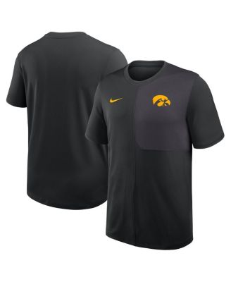 Nike - Men's Black Iowa Hawkeyes 2025 Sideline UV Performance Coach T-Shirt