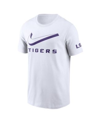 Men's White LSU Tigers Primetime 2-Hit Swoosh T-Shirt
