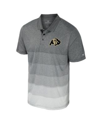 Men's Gray Colorado Buffaloes Striped Mesh Polo Shirt