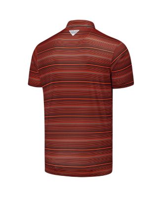 Men's Orange Oregon State Beavers PFG Super Terminal Tackle Omni-Shade Stripe Polo Shirt