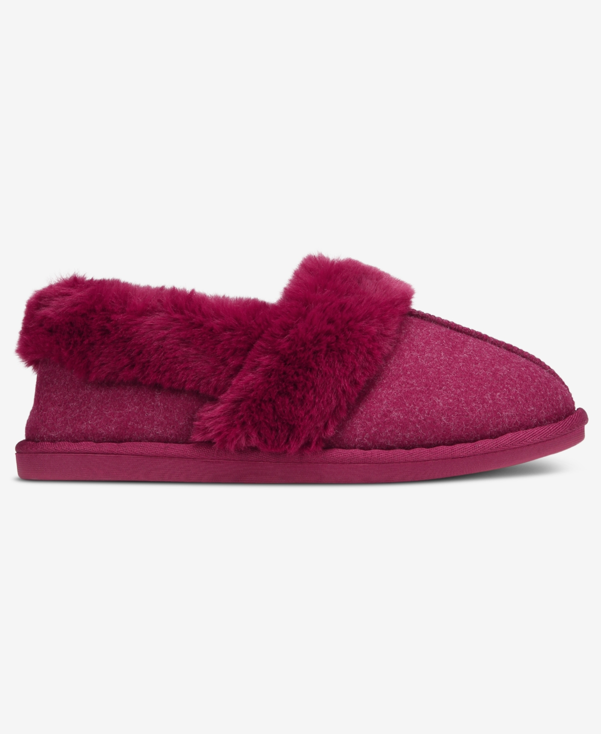 Charter Club Women's Faux-fur-lined Slippers, Macy's Exclusive In Burgundy
