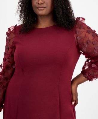 Plus Size Floral-Appliqu&eacute; Sheath Dress