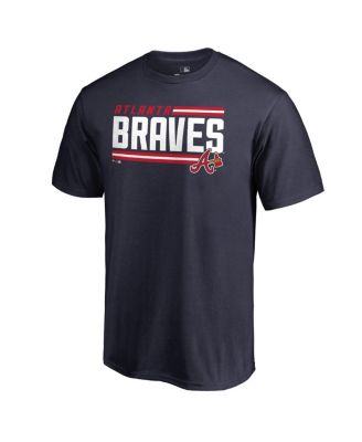Fanatics - Men's Navy Atlanta Braves Onside Stripe T-Shirt
