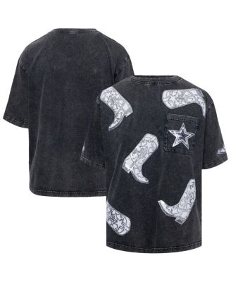 Gameday Couture - Women's Gray Dallas Cowboys Cheerleaders Sequin Boots Oversized T-Shirt