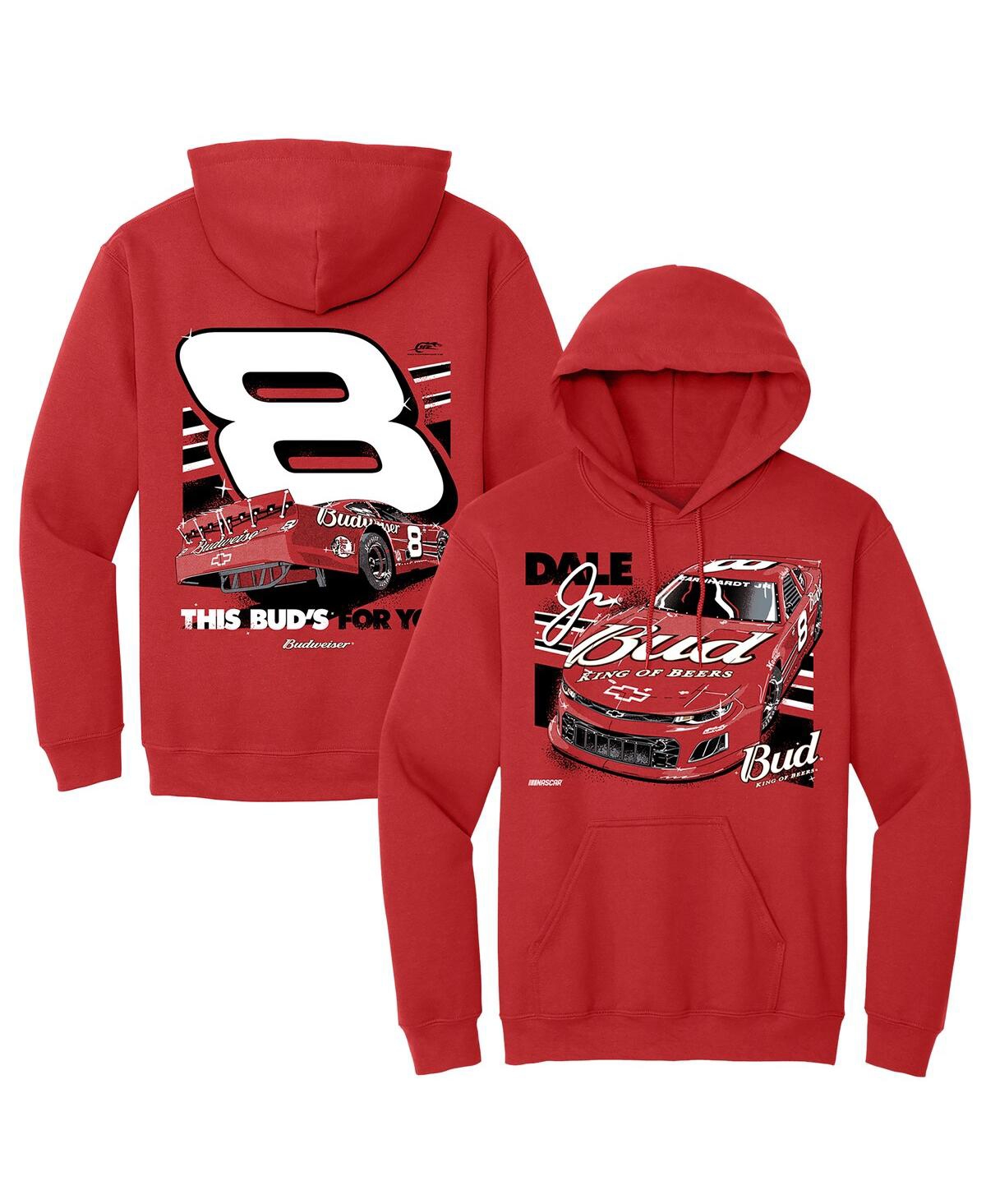 Men's Red Dale Earnhardt Jr. Budweiser Car Pullover Hoodie - Red