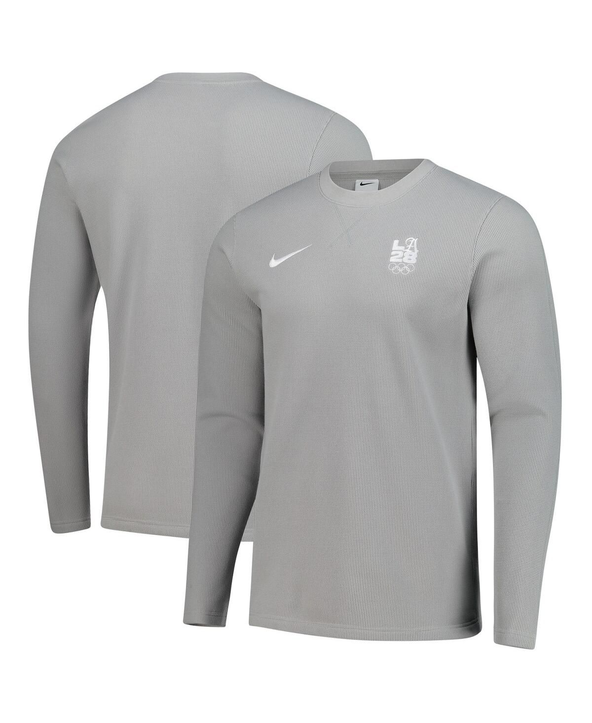 Мужская серая толстовка-пуловер в стиле ретро на летние Олимпийские игры LA28 серого цвета