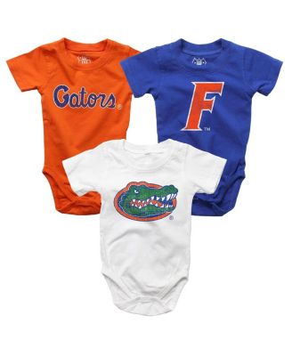 Wes & Willy - Baby Boys and Girls 3-Pack Royal/White/Orange Florida Gators Bodysuit