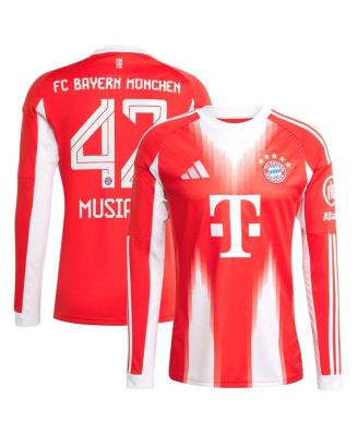 adidas - Men's Jamal Musiala Red Bayern Munich 2025/26 Home Replica Long Sleeve Jersey