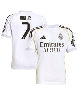 adidas - Big Boys and Girls Vini Jr. White Real Madrid 2025/26 Home Replica Jersey