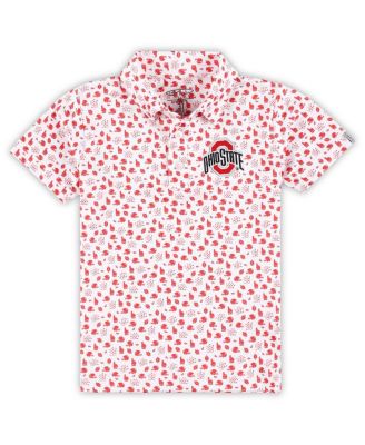 Garb - Toddler White Ohio State Buckeyes Earnest Allover Print Polo Shirt