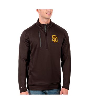 Antigua - Men's Brown San Diego Padres Generation Quarter-Zip Pullover Jacket