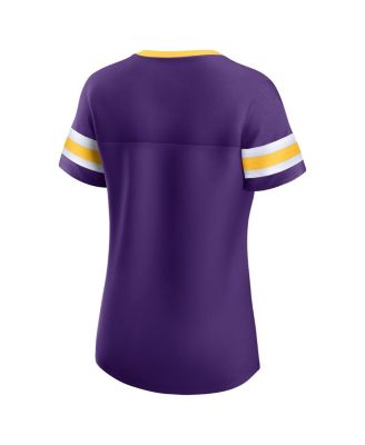 Women's Purple Minnesota Vikings Bling Athena Jersey Style Lace-up T-Shirt