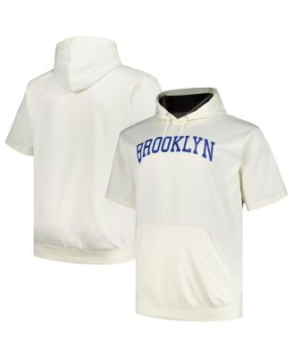 Profile - Men's Oatmeal Brooklyn Dodgers Big Tall Cooperstown Collection Contrast Short Sleeve Pullover Hoodie