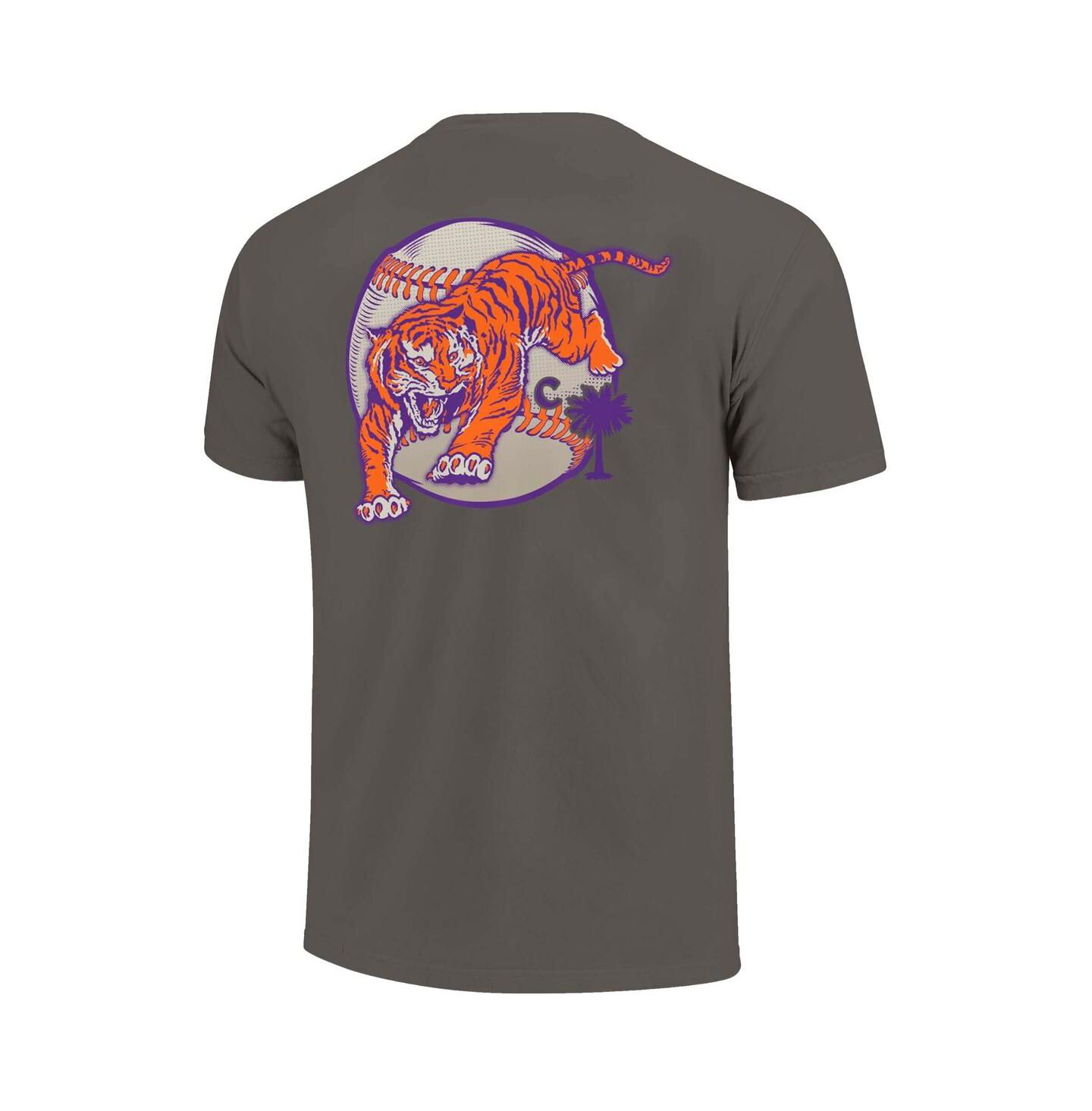 Мужская футболка Image One Gray Clemson Tigers Palmetto C Baseball — фото 3