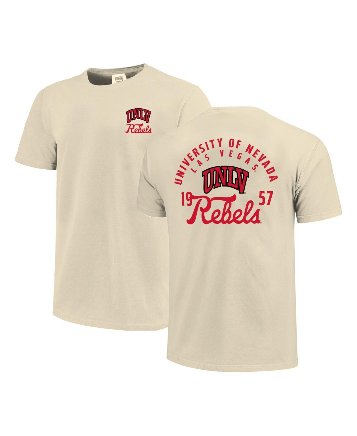Image One Men's Cream Unlv Rebels Comfort Colors Mascot Overlay T-Shirt
