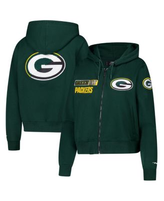 Pro Standard - Women's Green Green Bay Packers Split Logo Full zip Hoodie