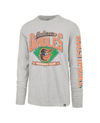 Men's Gray Baltimore Orioles Big Tall Distressed Franklin Long Sleeve T-Shirt