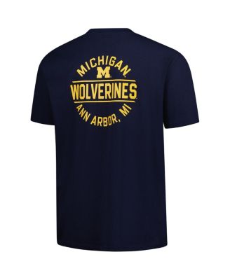 Men's Navy Michigan Wolverines Big Tall Fast Break 2 Hit T-Shirt