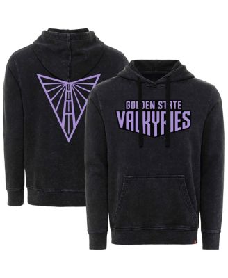Sportiqe - Men's and Women's Eclipse Black Golden State Valkyries Rock Roll Collection Jimi Mineral Wash Pullover Hoodie
