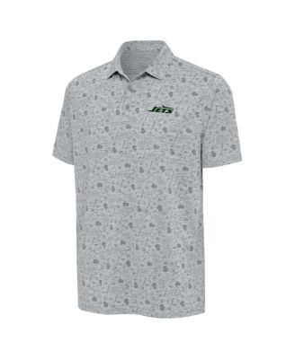 Antigua - Men's Heather Gray New York Jets Relentless Polo Shirt