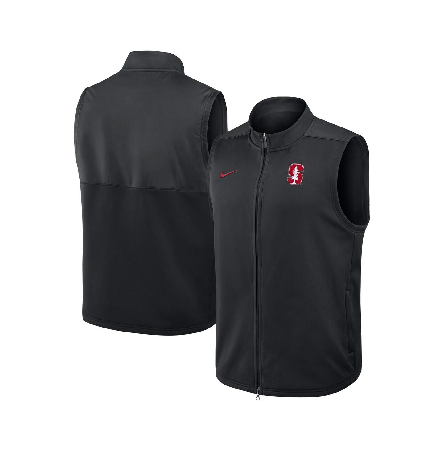 Мужской жилет Nike Black Stanford Cardinal Primetime Victory Performance Full Zip Vest — фото 1