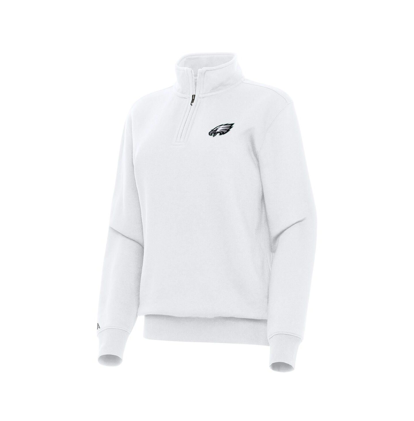 Женская толстовка Antigua White Philadelphia Eagles Victory Quarter-Zip — фото 1