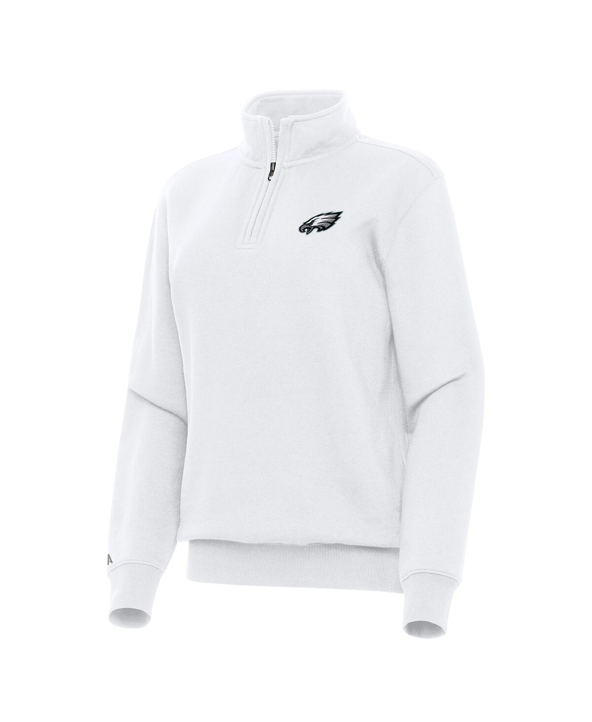 Women's White Philadelphia Eagles Victory Quarter-Zip Sweatshirt - White