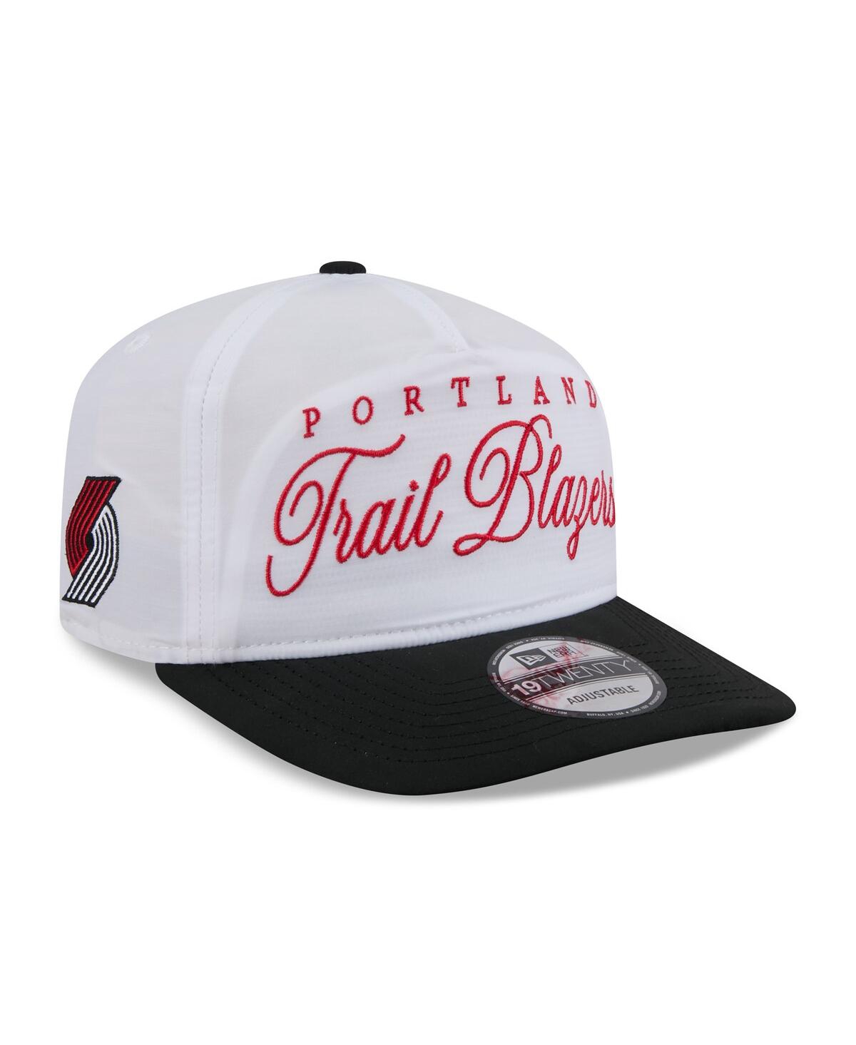 Men's White/Black Portland Trail Blazers 2025 Nba Draft On-Stage Nylon 19TWENTY Adjustable Hat - White, Black